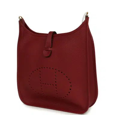 HERMÈS Hermes Evelyne III PM Rouge H Clemence Gold Hardware | Thumbnail 5 HERMÈS Hermes Evelyne III PM Rouge H Clemence Gold Hardware | Thumbnail 5