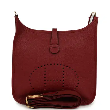 HERMÈS Hermes Evelyne III PM Rouge H Clemence Gold Hardware | Thumbnail 1 HERMÈS Hermes Evelyne III PM Rouge H Clemence Gold Hardware | Thumbnail 1