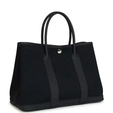 HERMÈS Hermes Garden Party 30 Bleu Indigo Toile Militaire and Negonda Palladium Hardware | Thumbnail 2 HERMÈS Hermes Garden Party 30 Bleu Indigo Toile Militaire and Negonda Palladium Hardware | Thumbnail 2