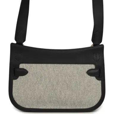 HERMÈS Hermes Jypsiere Mini Black and Ecru Toile H Black Swift Gold Hardware | Thumbnail 4 HERMÈS Hermes Jypsiere Mini Black and Ecru Toile H Black Swift Gold Hardware | Thumbnail 4