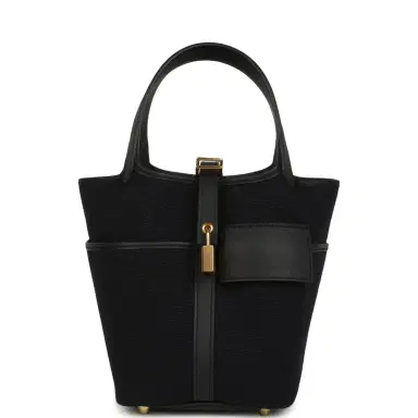 HERMÈS Hermes Picotin Cargo 18 Black Toile Goeland and Swift Gold Hardware | Thumbnail 1 HERMÈS Hermes Picotin Cargo 18 Black Toile Goeland and Swift Gold Hardware | Thumbnail 1