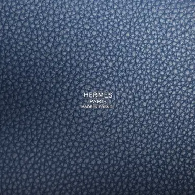 HERMÈS Hermes Picotin Lock 18 Bleu Tie Clemence Palladium Hardware | Thumbnail 9 HERMÈS Hermes Picotin Lock 18 Bleu Tie Clemence Palladium Hardware | Thumbnail 9