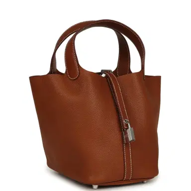 HERMÈS Hermes Picotin Lock 18 Fauve Barenia Faubourg Palladium Hardware | Thumbnail 2 HERMÈS Hermes Picotin Lock 18 Fauve Barenia Faubourg Palladium Hardware | Thumbnail 2
