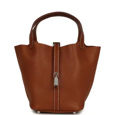HERMÈS Hermes Picotin Lock 18 Fauve Barenia Faubourg Palladium Hardware | Thumbnail 1 HERMÈS Hermes Picotin Lock 18 Fauve Barenia Faubourg Palladium Hardware | Thumbnail 1