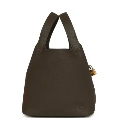 HERMÈS Hermes Picotin Lock 22 Vert Loden Clemence Gold Hardware | Thumbnail 3 HERMÈS Hermes Picotin Lock 22 Vert Loden Clemence Gold Hardware | Thumbnail 3
