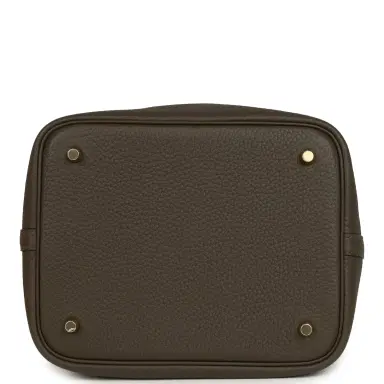 HERMÈS Hermes Picotin Lock 22 Vert Loden Clemence Gold Hardware | Thumbnail 6 HERMÈS Hermes Picotin Lock 22 Vert Loden Clemence Gold Hardware | Thumbnail 6