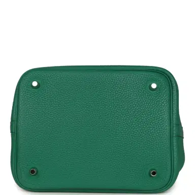 HERMÈS Pre-owned Hermes Picotin Lock 22 Vert Vertigo Clemence and Matte Alligator Touch Palladium Hardware | Thumbnail 6 HERMÈS Pre-owned Hermes Picotin Lock 22 Vert Vertigo Clemence and Matte Alligator Touch Palladium Hardware | Thumbnail 6
