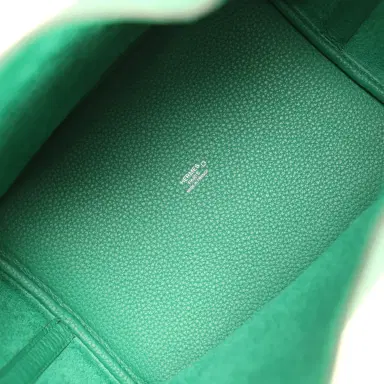 HERMÈS Pre-owned Hermes Picotin Lock 22 Vert Vertigo Clemence and Matte Alligator Touch Palladium Hardware | Thumbnail 7 HERMÈS Pre-owned Hermes Picotin Lock 22 Vert Vertigo Clemence and Matte Alligator Touch Palladium Hardware | Thumbnail 7