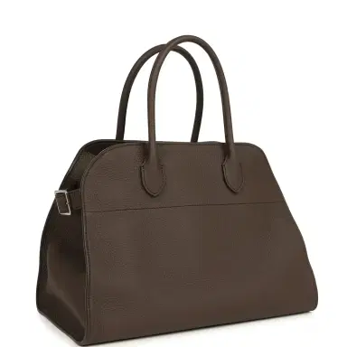 The Row The Row Soft Margaux 12 Bag Deep Brown Calfskin Silver Hardware | Thumbnail 2 The Row The Row Soft Margaux 12 Bag Deep Brown Calfskin Silver Hardware | Thumbnail 2