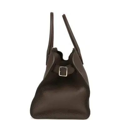 The Row The Row Soft Margaux 12 Bag Deep Brown Calfskin Silver Hardware | Thumbnail 3 The Row The Row Soft Margaux 12 Bag Deep Brown Calfskin Silver Hardware | Thumbnail 3
