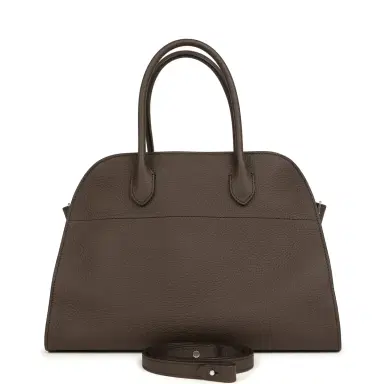 The Row The Row Soft Margaux 12 Bag Deep Brown Calfskin Silver Hardware | Thumbnail 1 The Row The Row Soft Margaux 12 Bag Deep Brown Calfskin Silver Hardware | Thumbnail 1