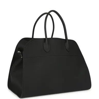 The Row The Row Soft Margaux 15 Bag Black Calfskin Silver Hardware | Thumbnail 2 The Row The Row Soft Margaux 15 Bag Black Calfskin Silver Hardware | Thumbnail 2