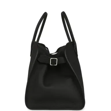 The Row The Row Soft Margaux 15 Bag Black Calfskin Silver Hardware | Thumbnail 3 The Row The Row Soft Margaux 15 Bag Black Calfskin Silver Hardware | Thumbnail 3