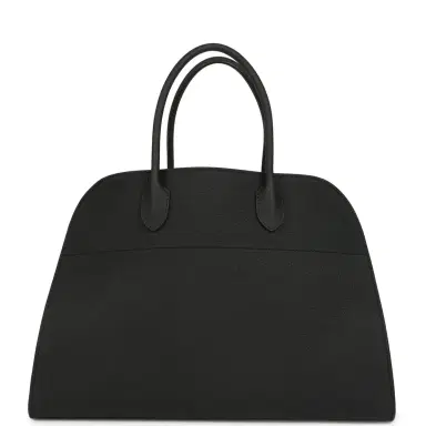 The Row The Row Soft Margaux 15 Bag Black Calfskin Silver Hardware | Thumbnail 1 The Row The Row Soft Margaux 15 Bag Black Calfskin Silver Hardware | Thumbnail 1