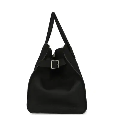 The Row The Row Soft Margaux 17 Bag Black Calfskin Silver Hardware | Thumbnail 3 The Row The Row Soft Margaux 17 Bag Black Calfskin Silver Hardware | Thumbnail 3