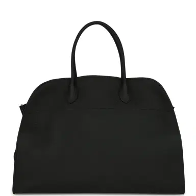 The Row The Row Soft Margaux 17 Bag Black Calfskin Silver Hardware | Thumbnail 1 The Row The Row Soft Margaux 17 Bag Black Calfskin Silver Hardware | Thumbnail 1