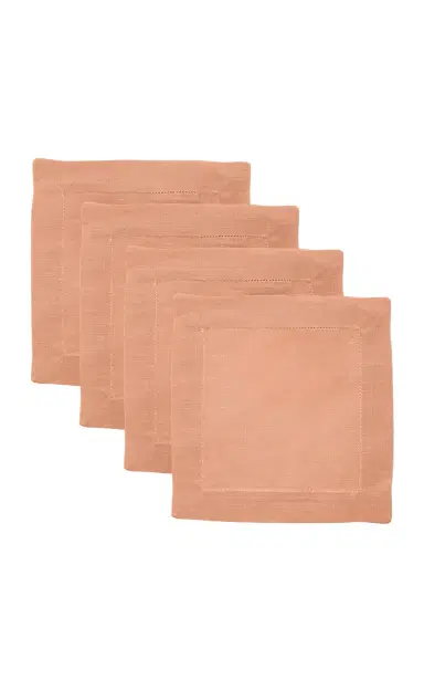 Moda Domus Set-of-Four Linen Cocktail Napkins - Orange | Thumbnail 5 Moda Domus Set-of-Four Linen Cocktail Napkins - Orange | Thumbnail 5