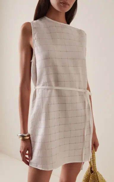 ASCENO The Sintra Linen-Cotton Mini Dress | Thumbnail 3 ASCENO The Sintra Linen-Cotton Mini Dress | Thumbnail 3