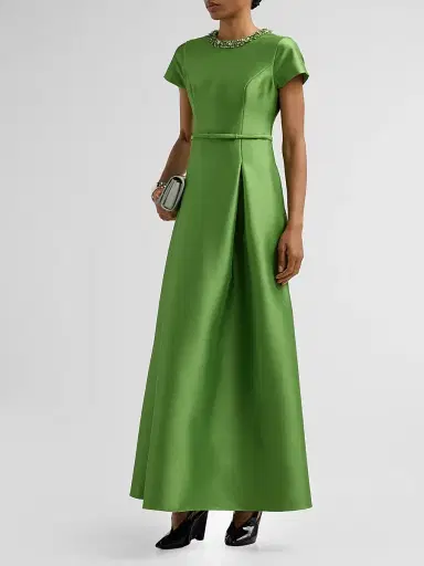 SACHIN & BABI Women's Blythe Embellished Neck A-Line Gown - Green Garnet | Thumbnail 4 SACHIN & BABI Women's Blythe Embellished Neck A-Line Gown - Green Garnet | Thumbnail 4