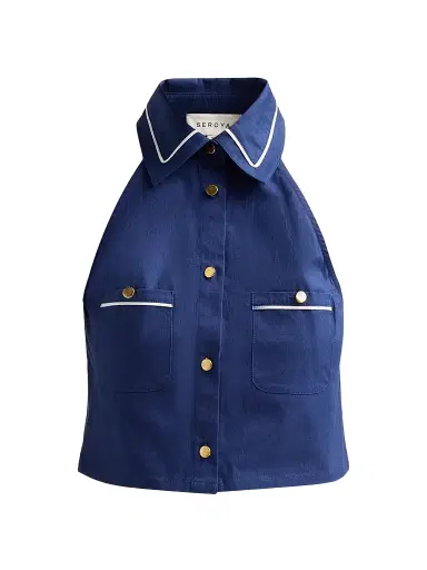 SEROYA Women's Yumi Halterneck Top - Admiral Blue | Thumbnail 1 SEROYA Women's Yumi Halterneck Top - Admiral Blue | Thumbnail 1