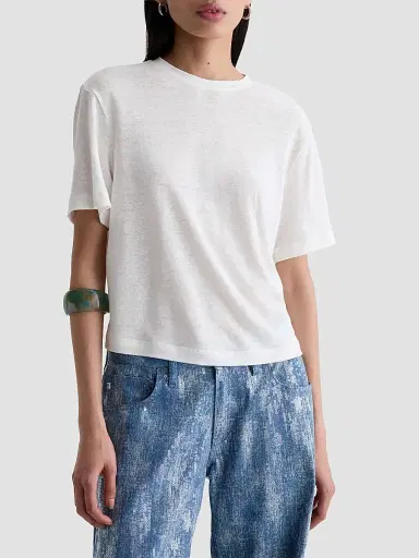 AG Jeans Women's Charli Crewneck T-Shirt - Powder | Thumbnail 4 AG Jeans Women's Charli Crewneck T-Shirt - Powder | Thumbnail 4