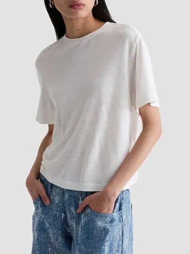 AG Jeans Women's Charli Crewneck T-Shirt - Powder | Thumbnail 7 AG Jeans Women's Charli Crewneck T-Shirt - Powder | Thumbnail 7