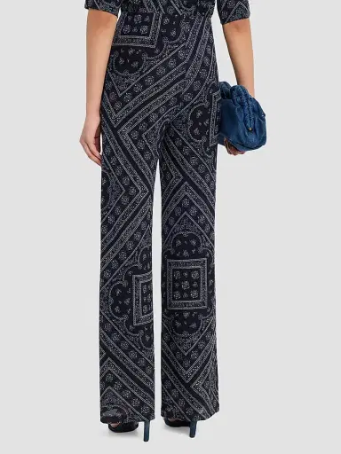 Veronica Beard Women's Hadria Paisley Print High-Rise Pants - Navy Dove | Thumbnail 3 Veronica Beard Women's Hadria Paisley Print High-Rise Pants - Navy Dove | Thumbnail 3