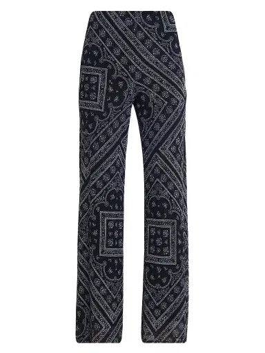 Veronica Beard Women's Hadria Paisley Print High-Rise Pants - Navy Dove | Thumbnail 1 Veronica Beard Women's Hadria Paisley Print High-Rise Pants - Navy Dove | Thumbnail 1