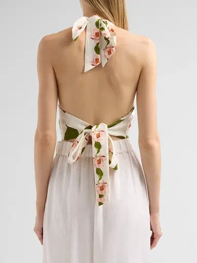 Cara Cara Women's Dahlia Floral Halter Top - Lotus | Thumbnail 3 Cara Cara Women's Dahlia Floral Halter Top - Lotus | Thumbnail 3