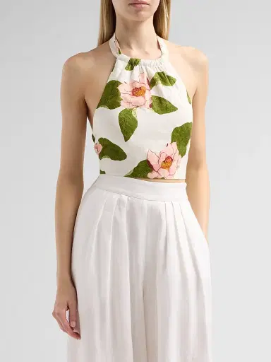 Cara Cara Women's Dahlia Floral Halter Top - Lotus | Thumbnail 4 Cara Cara Women's Dahlia Floral Halter Top - Lotus | Thumbnail 4