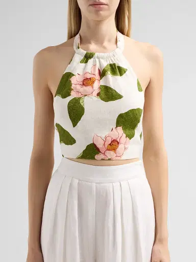 Cara Cara Women's Dahlia Floral Halter Top - Lotus | Thumbnail 5 Cara Cara Women's Dahlia Floral Halter Top - Lotus | Thumbnail 5