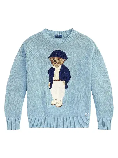 Polo Ralph Lauren Women's Polo Bear Oversize Cotton Sweater - Blue Note - Size XS | Thumbnail 1 Polo Ralph Lauren Women's Polo Bear Oversize Cotton Sweater - Blue Note - Size XS | Thumbnail 1