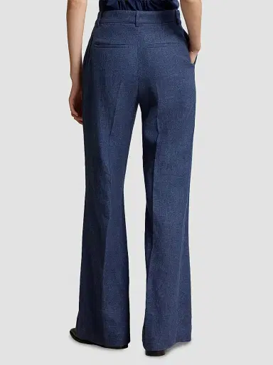 Polo Ralph Lauren Women's Beaton Linen-Cotton Pants - Blue Melange | Thumbnail 3 Polo Ralph Lauren Women's Beaton Linen-Cotton Pants - Blue Melange | Thumbnail 3