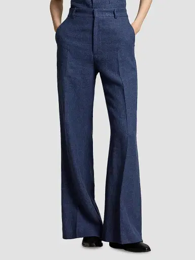 Polo Ralph Lauren Women's Beaton Linen-Cotton Pants - Blue Melange | Thumbnail 4 Polo Ralph Lauren Women's Beaton Linen-Cotton Pants - Blue Melange | Thumbnail 4