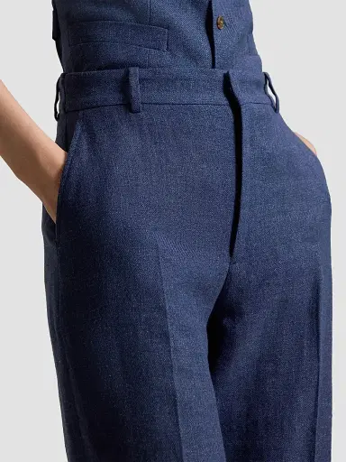 Polo Ralph Lauren Women's Beaton Linen-Cotton Pants - Blue Melange | Thumbnail 5 Polo Ralph Lauren Women's Beaton Linen-Cotton Pants - Blue Melange | Thumbnail 5