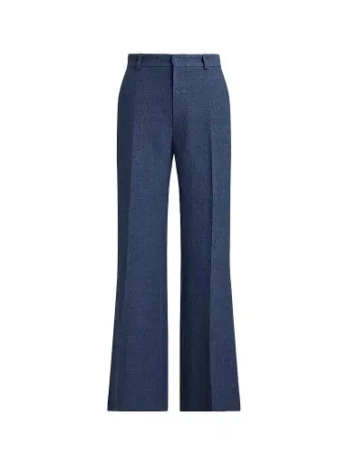 Polo Ralph Lauren Women's Beaton Linen-Cotton Pants - Blue Melange | Thumbnail 1 Polo Ralph Lauren Women's Beaton Linen-Cotton Pants - Blue Melange | Thumbnail 1