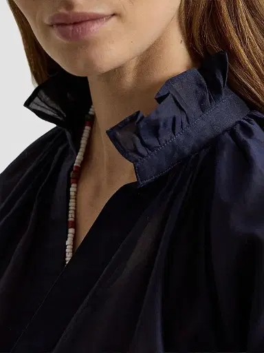 Polo Ralph Lauren Women's Cotton-Silk Organdy Ruffle Blouse | Thumbnail 6 Polo Ralph Lauren Women's Cotton-Silk Organdy Ruffle Blouse | Thumbnail 6