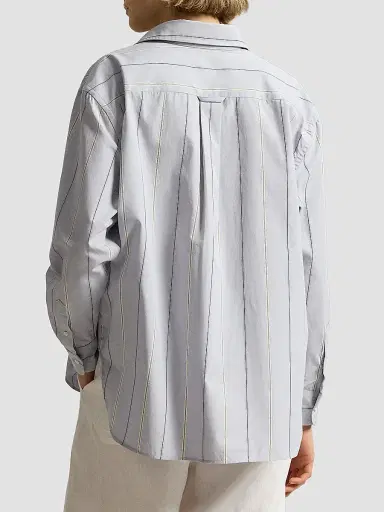 Polo Ralph Lauren Women's Oversized Stripe Cotton Button-Front Shirt - Light Blue Cream | Thumbnail 3 Polo Ralph Lauren Women's Oversized Stripe Cotton Button-Front Shirt - Light Blue Cream | Thumbnail 3