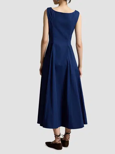 Polo Ralph Lauren Women's Paneled Cotton Maxi Dress - East Side Royal - Size 8 | Thumbnail 3 Polo Ralph Lauren Women's Paneled Cotton Maxi Dress - East Side Royal - Size 8 | Thumbnail 3
