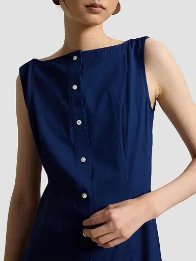 Polo Ralph Lauren Women's Paneled Cotton Maxi Dress - East Side Royal - Size 8 | Thumbnail 5 Polo Ralph Lauren Women's Paneled Cotton Maxi Dress - East Side Royal - Size 8 | Thumbnail 5