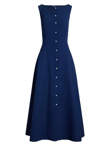 Polo Ralph Lauren Women's Paneled Cotton Maxi Dress - East Side Royal - Size 8 | Thumbnail 1 Polo Ralph Lauren Women's Paneled Cotton Maxi Dress - East Side Royal - Size 8 | Thumbnail 1