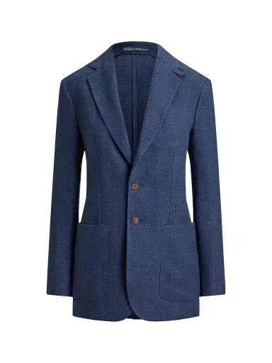 Polo Ralph Lauren Women's Single-Breasted Linen-Cotton Blazer - Blue Melange - Size 8 | Thumbnail 1 Polo Ralph Lauren Women's Single-Breasted Linen-Cotton Blazer - Blue Melange - Size 8 | Thumbnail 1