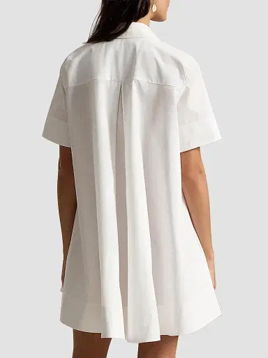 Polo Ralph Lauren Women's Cotton A-Line Mini Shirtdress - White | Thumbnail 3 Polo Ralph Lauren Women's Cotton A-Line Mini Shirtdress - White | Thumbnail 3