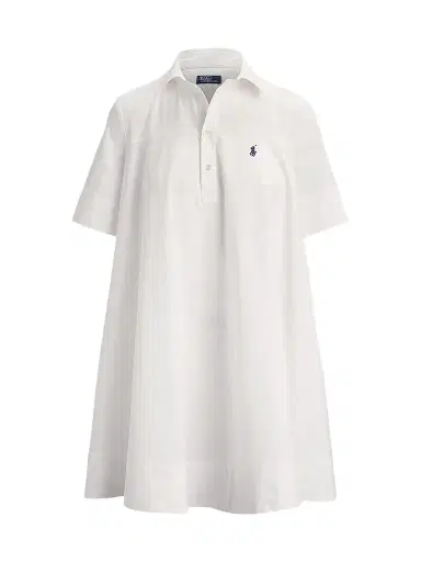 Polo Ralph Lauren Women's Cotton A-Line Mini Shirtdress - White | Thumbnail 1 Polo Ralph Lauren Women's Cotton A-Line Mini Shirtdress - White | Thumbnail 1