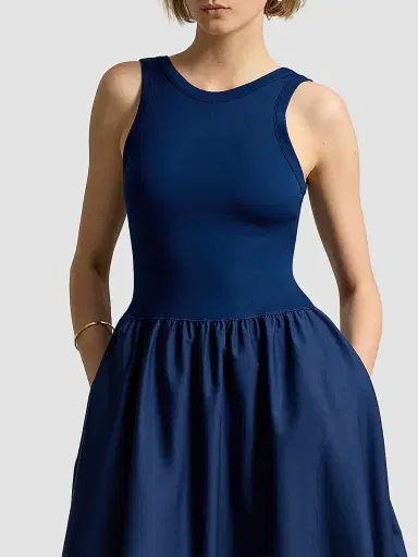 Polo Ralph Lauren Women's Ponte-Bodice Sleeveless Maxi Dress - East Side Royal - Size XS | Thumbnail 6 Polo Ralph Lauren Women's Ponte-Bodice Sleeveless Maxi Dress - East Side Royal - Size XS | Thumbnail 6