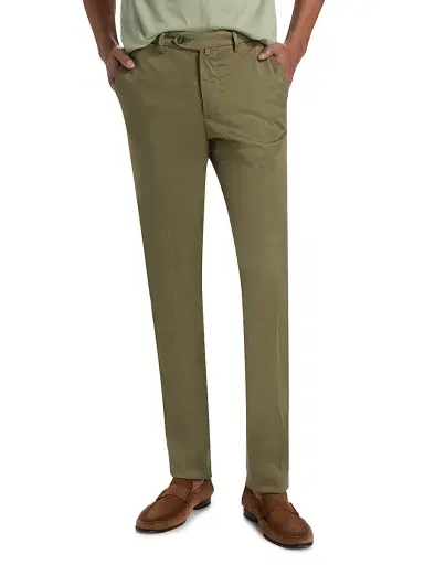 Sartorio Napoli Men's Flat-Front Cotton-Blend Trousers - Olive Green - Size 40 | Thumbnail 3 Sartorio Napoli Men's Flat-Front Cotton-Blend Trousers - Olive Green - Size 40 | Thumbnail 3