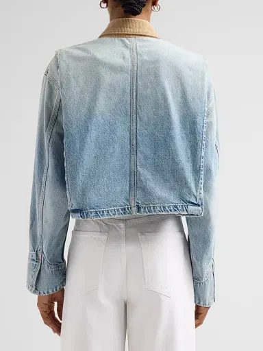SLVRLAKE Women's Conner Denim Crop Worker Jacket - Conner Cropped Worker | Thumbnail 3 SLVRLAKE Women's Conner Denim Crop Worker Jacket - Conner Cropped Worker | Thumbnail 3