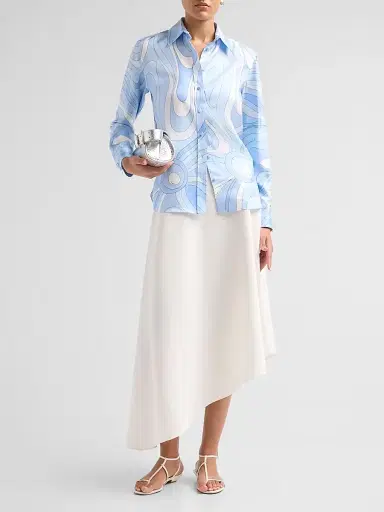 PUCCI Women's L'Alba Silk Twill Shirt - Pale Blue | Thumbnail 2 PUCCI Women's L'Alba Silk Twill Shirt - Pale Blue | Thumbnail 2