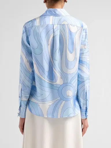 PUCCI Women's L'Alba Silk Twill Shirt - Pale Blue | Thumbnail 3 PUCCI Women's L'Alba Silk Twill Shirt - Pale Blue | Thumbnail 3
