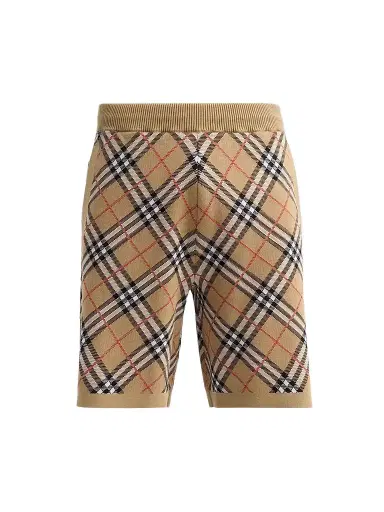 Burberry Men's Gawain Check Knit Shorts - Sand Ip Check - Size Small | Thumbnail 1 Burberry Men's Gawain Check Knit Shorts - Sand Ip Check - Size Small | Thumbnail 1
